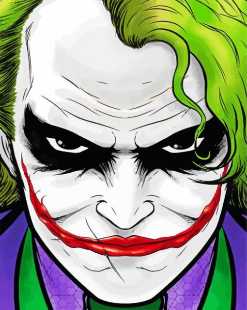 Joker Close Up Character paint by numbers