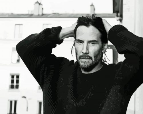Black And White Keanu Reeves paint by numbers