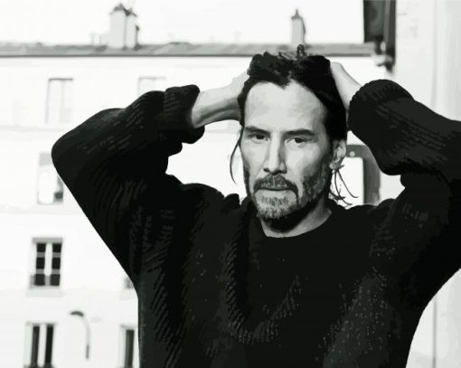 Black And White Keanu Reeves paint by numbers