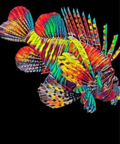 Colorful Pterois Lionfish paint by numbers