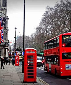 Red Routemaster paint by numbers