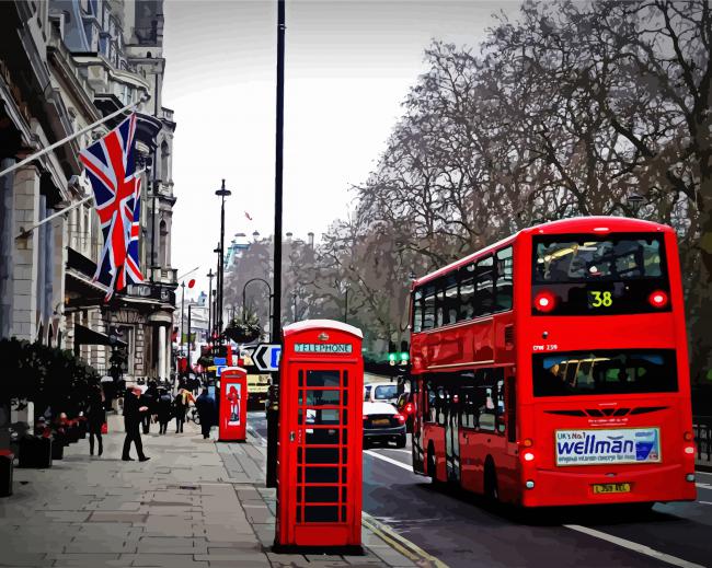Red Routemaster paint by numbers