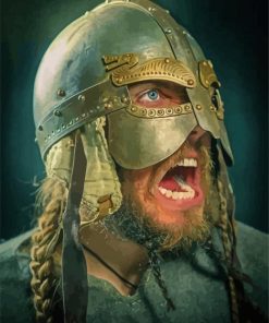 Mad Viking With Helmet paint by numbers