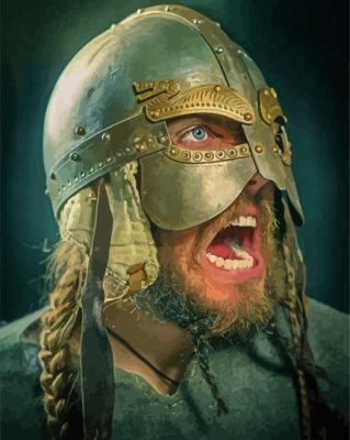 Mad Viking With Helmet paint by numbers