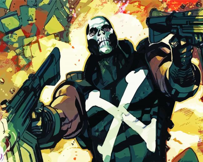Crossbones Marvel Comic paint by numbers