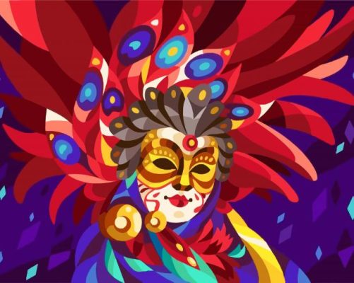 Masked Lady Art paint by numbers