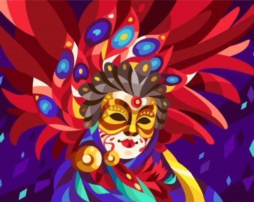 Masked Lady Art paint by numbers