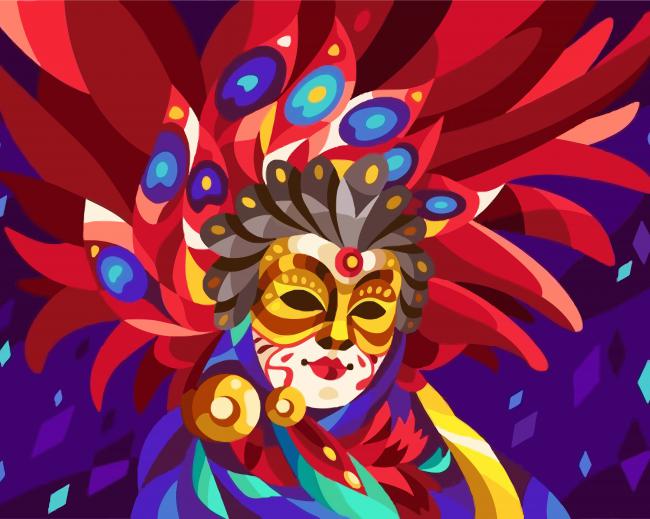 Masked Lady Art paint by numbers