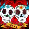 Mexican Love Skull paint by numbers