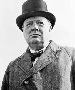 Monochrome Winston Churchill paint by numbers