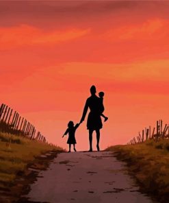 Mother And Children Silhouettes paint by numbers