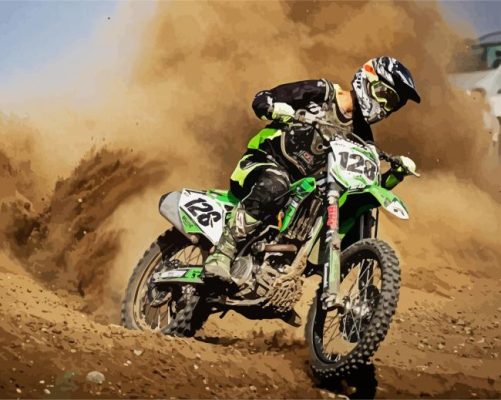 Aesthetic Motocross Racing paint by numbers