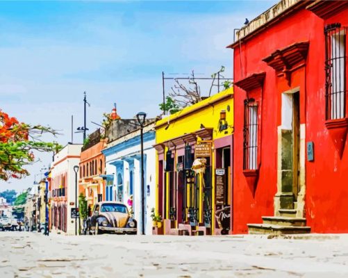 Oaxaca Buildings paint by numbers