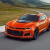 Cool Orange Chevrolet Camaro paint by numbers