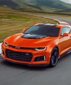 Cool Orange Chevrolet Camaro paint by numbers