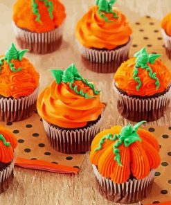 Orange Cupcakes paint by numbers