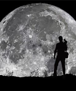 Photographer Full Moon Silhouette paint by numbers