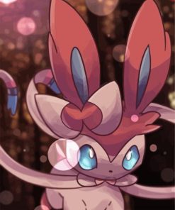 Pink Sylveon Character paint byb numbers