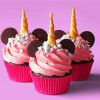 Pink Unicorns Cupcakes paint by numbers