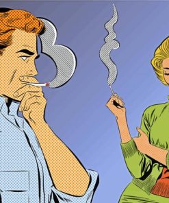 Couple Smoking Pop Art paintt by numbers