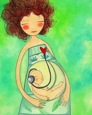 Pregnant Lady piant by numbers