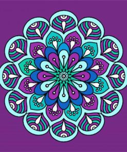 Purple And Blue Mandala paint by numbers