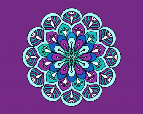 Purple And Blue Mandala paint by numbers