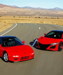 Red Acura NSX Cars paint by numbers