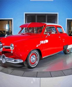 Red Studebaker Car paint by numbers