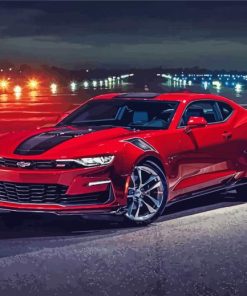 Red Chevrolet Camaro Car paint by numbers