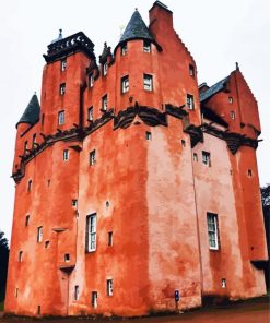 Red Craigievar Castle paint by numbers