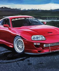 Cool Red Supra MK4 paint by numbers