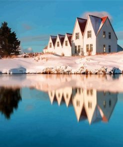 Reykjavik Building Reflection paint by numbers