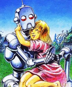 Robot Hugging Human paint by numbers