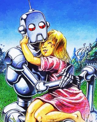 Robot Hugging Human paint by numbers