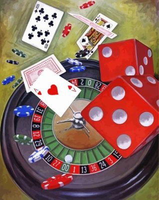 Roulette And Cards Games paint by numbers