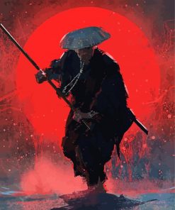 Aesthetic Samurai Art paint by numbers