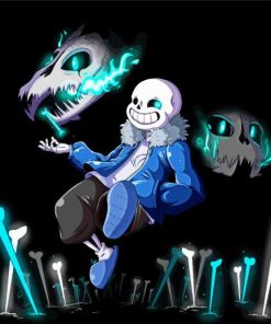 Sans Video Game paint by numbers