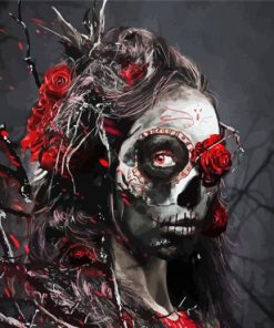 Scary Sugar Skull Woman paint by numbers