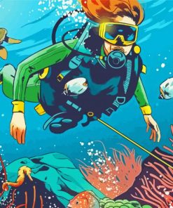 Scuba Diver Woman paint by numbers