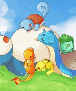 Sleepy Pokemons paint by numbers