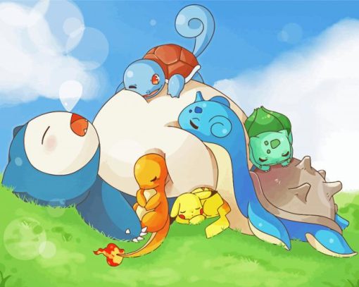 Sleepy Pokemons paint by numbers