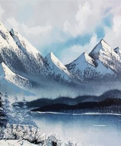 Snowy Mountains Landscape paint by numbers