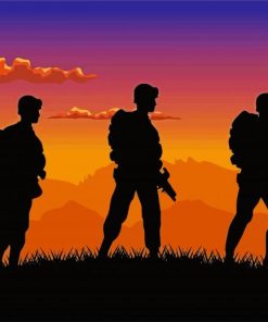 Soldiers Silhouettes paint by numbers