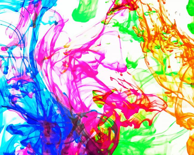 Colorful Splatter Art paint by numbers