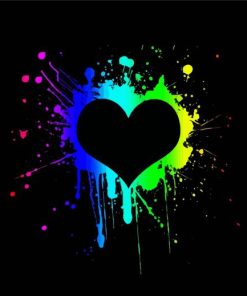 Splatter Heart paint by numbers