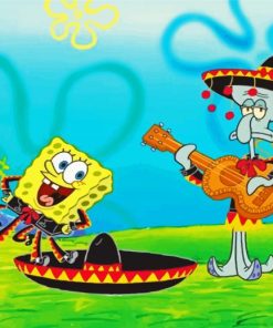 Squidward And Spongbob paint by numbers