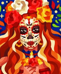 Sugar Skull Lady paint by numbers