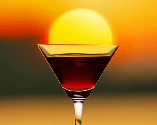 Sunset Glass Cup paint by numbers