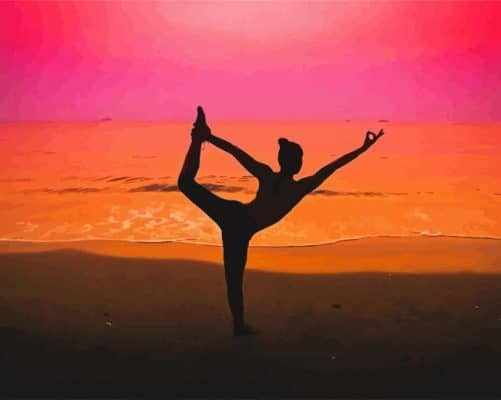 Gymnastic Girl Silhouette paint by numbers